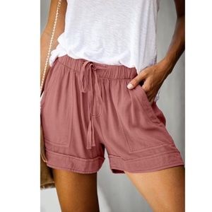 100% Cotton Elastic Drawstring Summer Shorts NWT